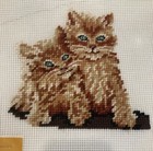 New ListingParagon Needlepoint Canvas Preworked 2 Kittens Cats Orange Tabby Vintage New