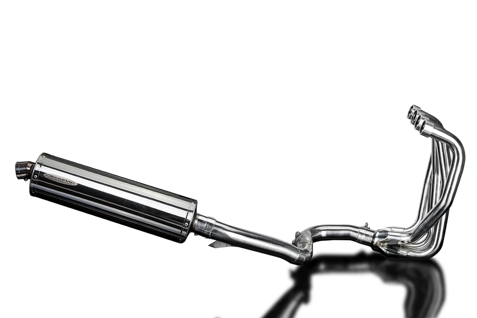 Silenciador de escape completo Kawasaki ZX-11 Ninja 1990-2001 4-1 18" ovalado de acero inoxidable Foto 4 de 4