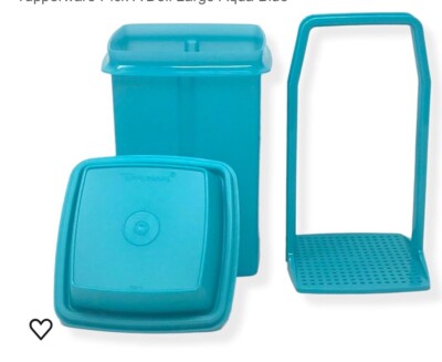 Tupperware Pick-A-Deli Pickle Keeper Container Aqua Blue 3 Pcs #1560/1561/1562