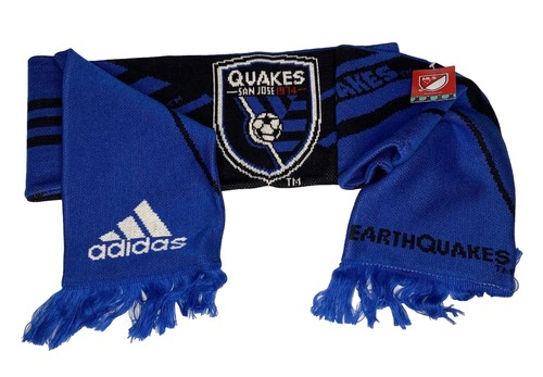 adidas san jose earthquakes Scarf Blue Black Full Size New MLS SJ Quakes