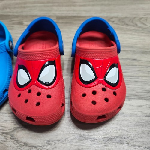Crocs Spiderman Slip On Clogs Toddler Size 8 + Blue Crocs size 8 Shoes - Picture 3 of 14