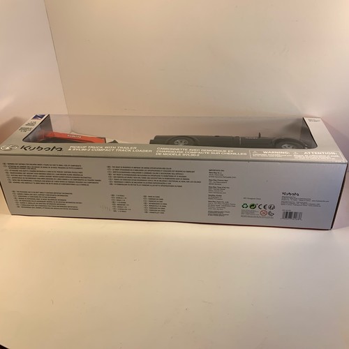 NewRay 1:18 Kubota Pickup Truck with Trailer & Svl90-2 Compact Track Loader New - Picture 11 of 12