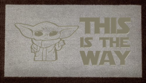 Baby Yoda! Starwars Light Grey Brown Green Nylon Novelty Mat - Picture 6 of 15