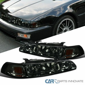 Acura 90 93 Integra 1pc Smoke Lens Headlights Head Lights Corner Signal Lamps Ebay