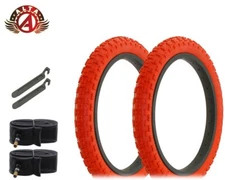 ALTALINE Bicycle TIRE 16" x 2.125 RED COMP 3 (2) TIRE, TUBE, LEVERS MTB ROAD