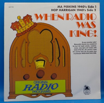 Ma Perkins & Hop Harrigan LP 1940s Radio Shows ''When Radio Was King'' EX BX2