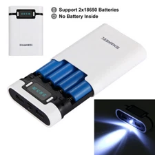 DIY Detachable for 2/4* 18650 Battery Case Power Bank Shell Charger Box USB Port