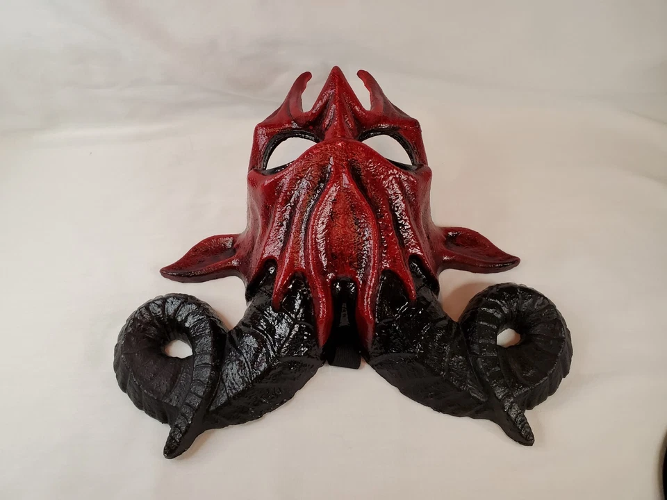 Red And Black Demon Devil Face Mask Halloween Costume Cosplay Party Mask - Image 4 of 4