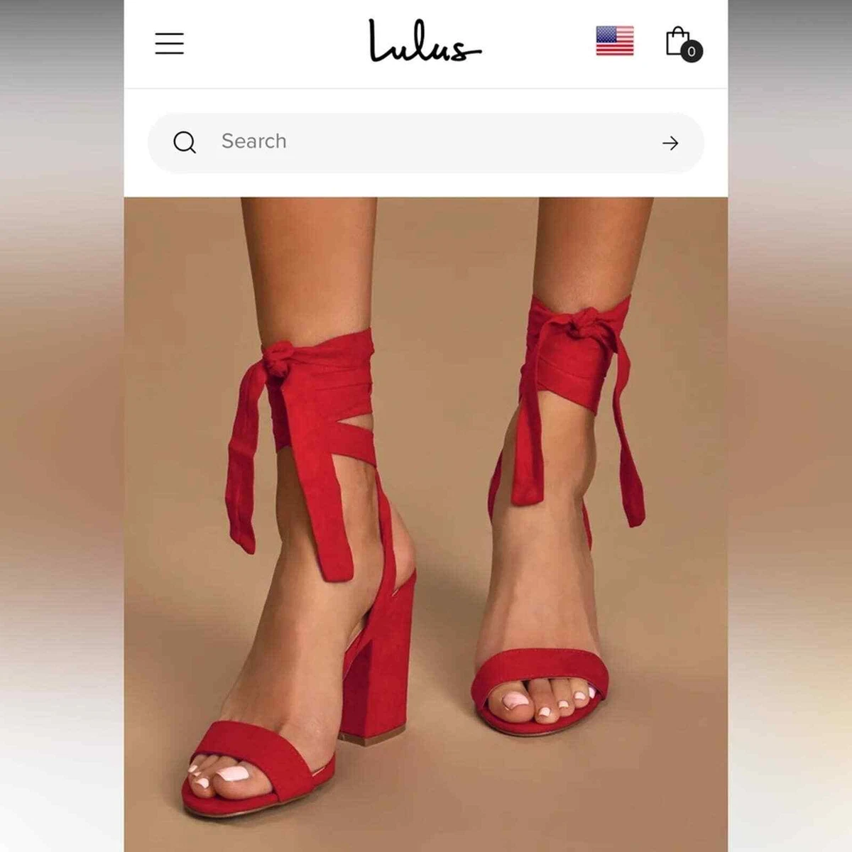 Classic Red Wrapped Chunky Heel Shoes Women'S Square Toe Sandal Elegant  Summer Heels