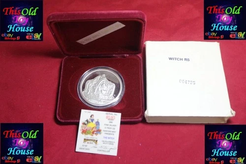 DISNEY SILVER ROUND .999 fine 5 TROY OUNCES RARITIES WITCH SNOW WHITE