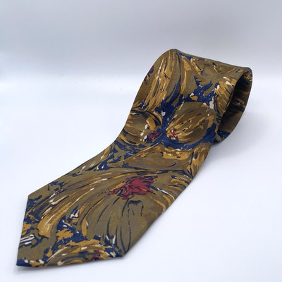 Pierre Balmain Paris 100% Italian Silk Tie 3.5 x 58.5 Brushstroke Pattern Green