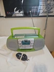 Vintage Sony CFD-V177 Mega Bass Boom Box Transparent Green Rare 90s. All Working