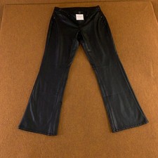 American Eagle Womens Size 6 Short Black Faux Leather Stretch Bootcut Pant NWT