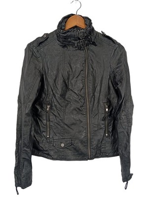 ESPRIT Kunstlederjacke Damen Jacke Gr. DE 36 schwarz Casual-Look