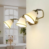 Wandleuchte Weiß Bronze Verstellbar E14 Glas Metall Jugendstil Lampe Bad Spiegel