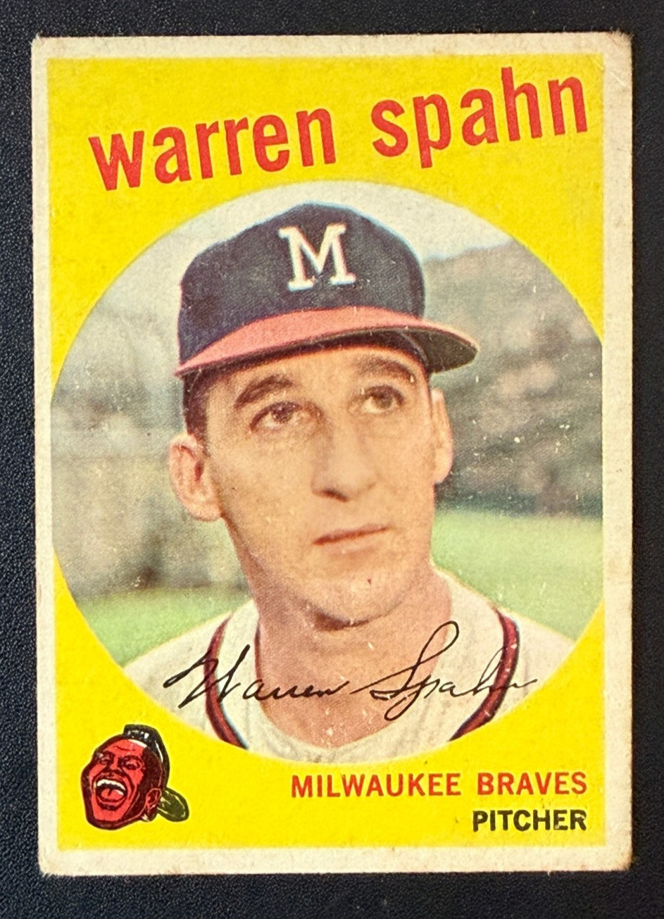 1959 Topps #40 Warren Spahn VG/VG-EX. Milwaukee Braves. 1921