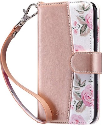 iPhone SE 3(2022)/SE(2020)/8/7 Wallet Case with Card Holder, Floral PU Leather