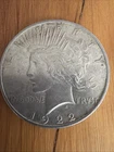 1922 P Peace Silver Dollar Almost Uncirculated 90% Silver $1 US Coin.         55