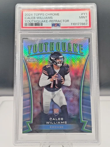 2024 Topps Chrome Caleb Williams Y-1 'Youthquake' Refractor PSA 9 Rookie!