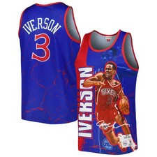 Men's Mitchell  Ness Allen Iverson Royal Philadelphia 76ers 1996-97 Hardwood