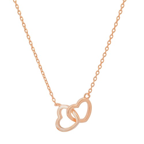Kylie Harper Halskette 14 Karat Roségold über Silber "Interlocking Love" Herzen