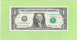 2009 ..UNCIRC $1  K 7266 6681 D  .... 2009  $1  K-D    '6666'  QUAD  CENTER NOTE