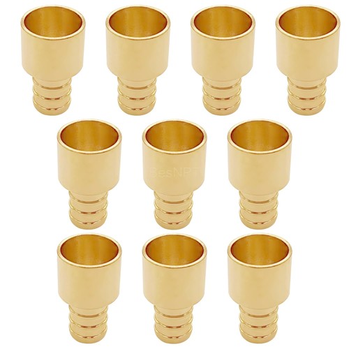 10 PCS 1/2x1/2 Inch PEX to Female Sweat Copper Adapter Plumbing Fitting