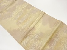 7469421: JAPANESE KIMONO JAPANESE NAGOYA OBI / CHIKUZEN HAKATA / WOVEN ARABESQUE