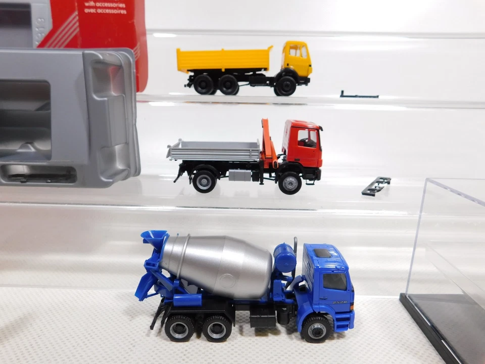 3X Herpa H0 1:87 LKW MB 143189 155656 Atego Betonmischer Mint Box #DP398-0,5 - Immagine 2 di 4