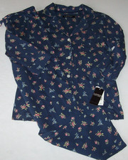 NWT Ralph Lauren NAVY/PINK/GREEN FLORAL JERSEY KNIT Pajama/Lounge Set Women's S