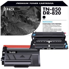 2-pk DR820 Drum  TN850 Toner Compatible With Brother HL-L6200DW MFC-L5850DW