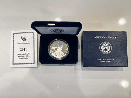 2011-W American Eagle Proof Silver Dollar 1 oz .999 w/ Box & COA West Point Mint