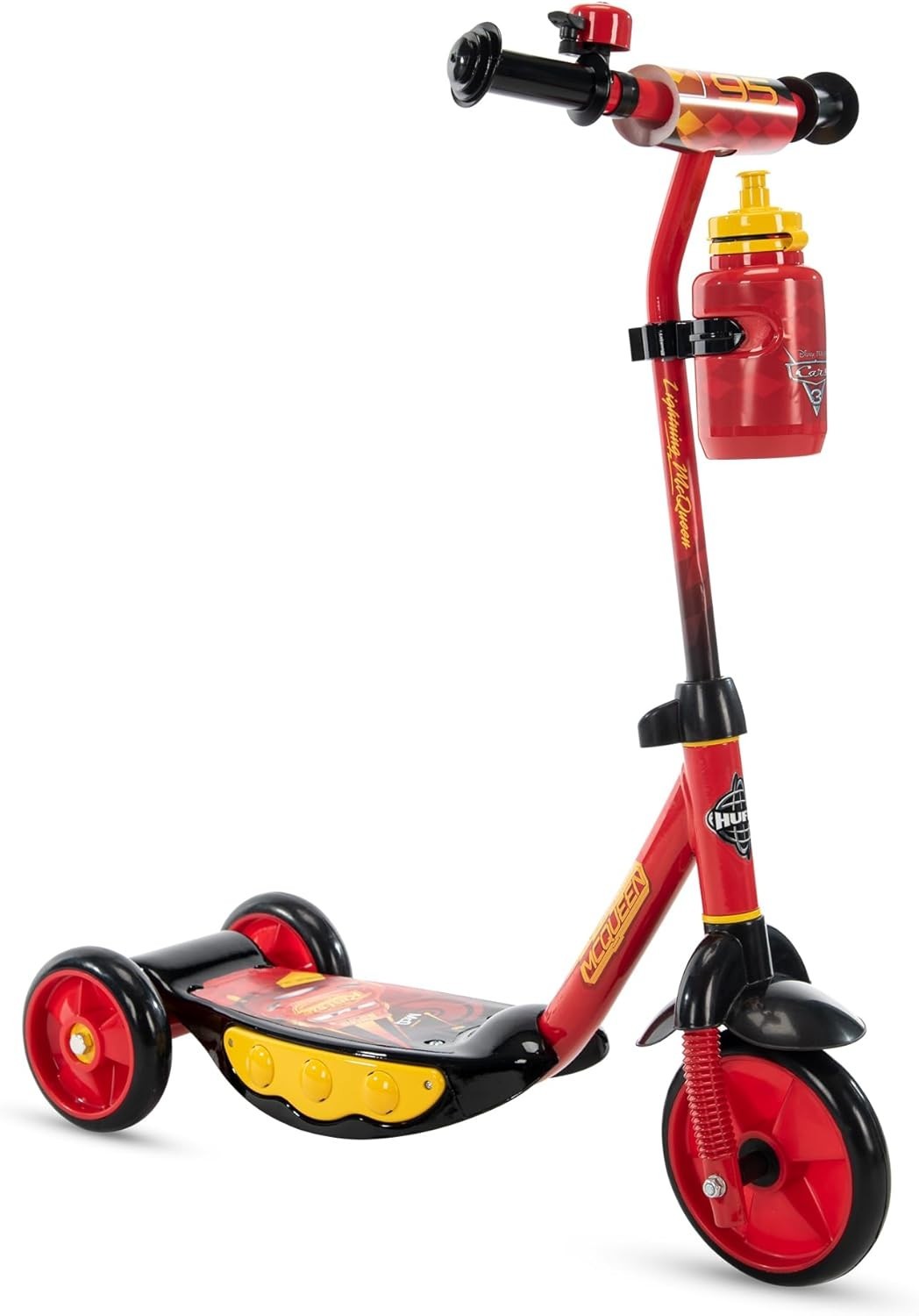Disney Pixar Cars Preschool Scooter with Lights, Bell, and W