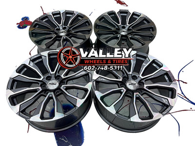 22'' INCH RIMS WHEELS DARK GRAY W MACHINED FACE GMC/CHEVY TRUCKS CADILLAC 6X139MM
