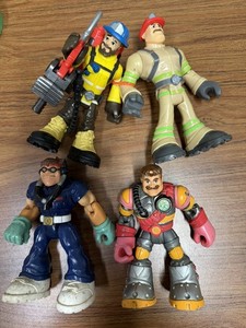 Vintage Mixed Lot Of 4 Rescue Heroes Mattel Fisher Price 2000 Action Figures