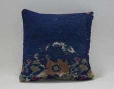 Wool Jute Cushion Cover Throw Indian Vintage Cushion Handmade Kilim Pillow