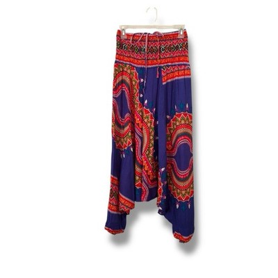 Dashiki Print 2 In 1 Jumpsuit Harem Pants Blue One Size