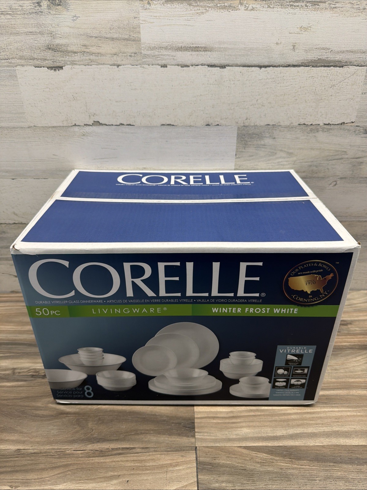 Corelle 50-Piece Winter Frost White Glass Dinnerware Set (Service for 8 ...