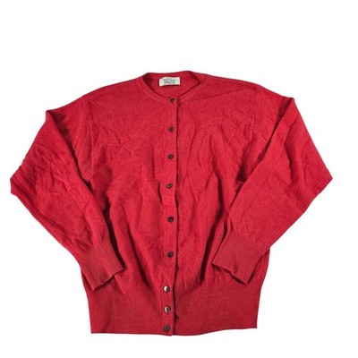 United Colors of Benetton Red Wool Angora Cardigan Sweater Made in Italy Size 52