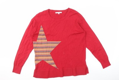Pebble Bay Damen Pullover rot Rundhals - Größe M
