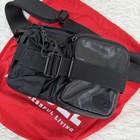 Diesel Black Textured Leather Body Bag 3Way Shoulder Waist Vintage Authentic
