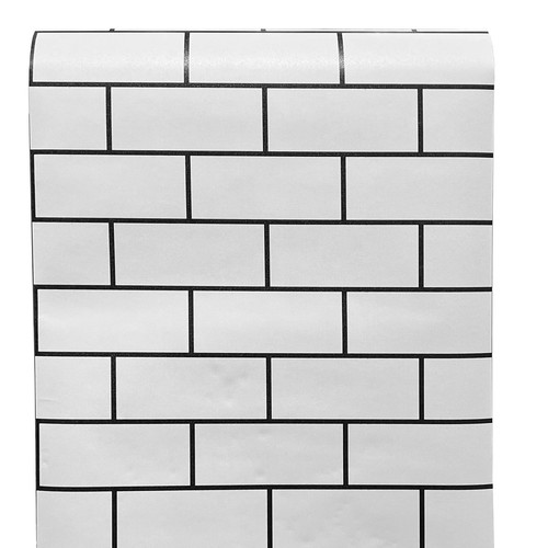 White Brick Peel and Stick Wallpaper Waterproof Removable Wall Covering for L...