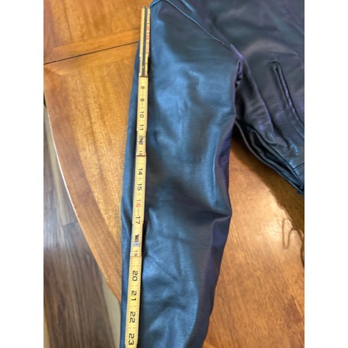 Giacca vintage Taylors pelle Thinsulate pelle nera pelle di mucca foderata polizia - Foto 8 di 9