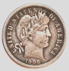 1908-D Barber Dime - Extra Fine - #8794D - FREE SHIPPING