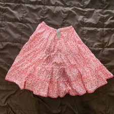 Mini Boden girls tiered skirt size 9 / 10Y Twirl Boho skirt Pink Flowers