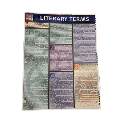 QuickStudy Academic Literary Terms Laminated Folded Study Guide 4pg 2020