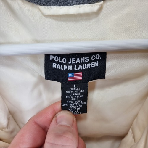 Polo Ralph Lauren Astronaut NASA Puffer Jacket Mens Large White Vintage - Picture 14 of 20