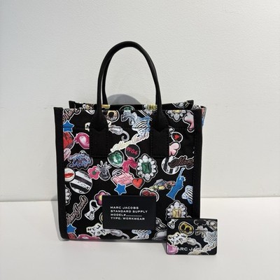 Bundle‼️Marc Jacobs Printed Canvas Small Tote Bag Black | eBay