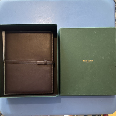 Day-Timer Leather Planner Organizer with Card Slots and Notepad