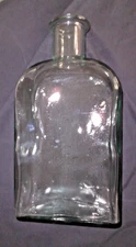 Vintage Style Clear Light Green Tint Glass Bottle Decorative Functional Vase